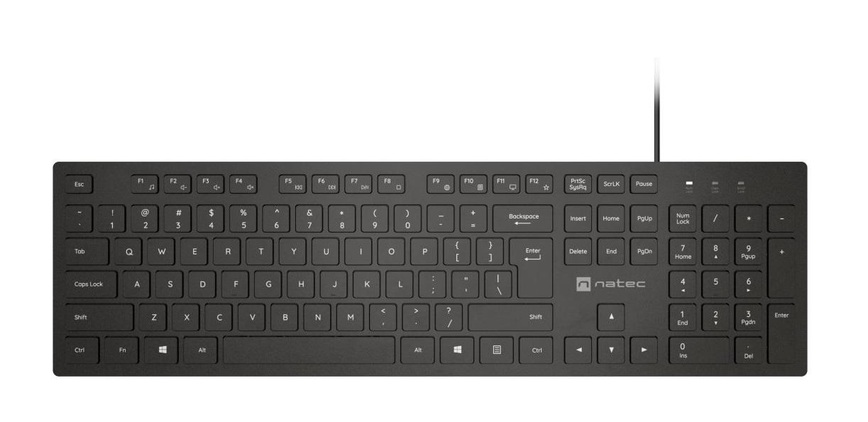 Tastatură NATEC Herring Slim Membrană 105 Taste Negru