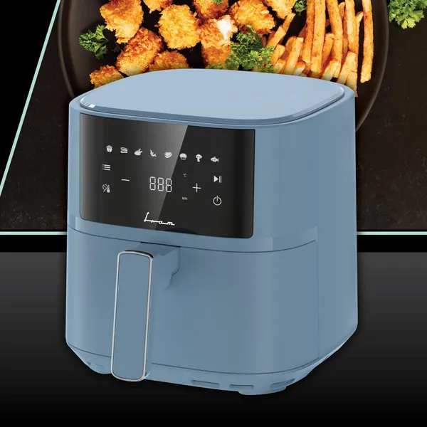 Friteuză cu aer cald FRAM FAF-B6BL17SQ 1700W 5.7L Digital Bleu - imagine 2