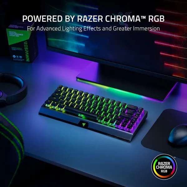 Tastatură Mecanică Gaming RAZER BlackWidow V3 Mini HyperSpeed Phantom Yellow Wireless - imagine 9