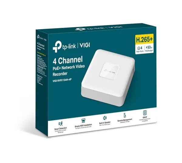 NVR TP-LINK VIGI NVR1104H-4P 4 Canale 4K PoE+ - imagine 2