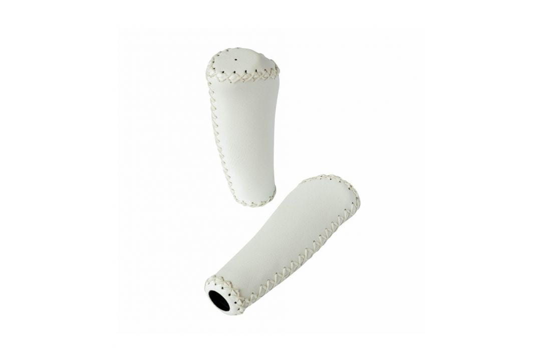 Mansoane Bicicletă WI1164C 135mm Piele-PVC Alb