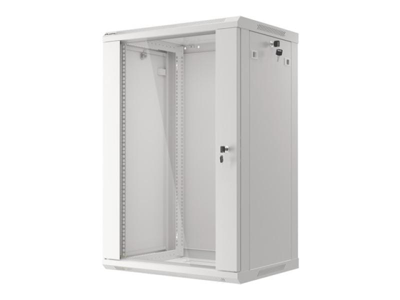 Dulap Rack 19 inch LANBERG Perete 18U 600x450 Ușă Sticlă Gri V2