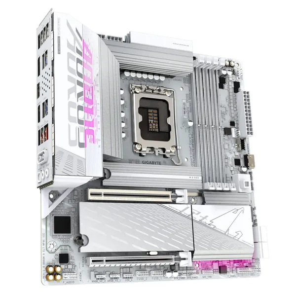 Placă de bază GIGABYTE B860M AORUS ELITE WIFI6E ICE LGA1851 mATX Alb - imagine 3