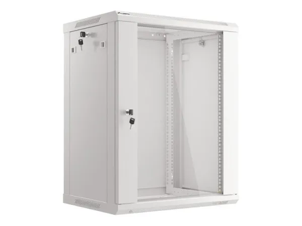 Dulap Rack 19 inch LANBERG Perete 15U 600x450 Ușă Sticlă Gri V2