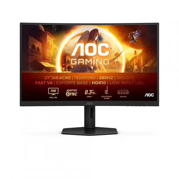 Monitor AOC C27G4ZXU 27 Inch Curbat 280Hz Full HD VA