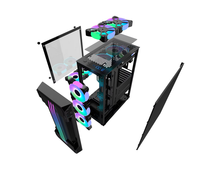 Carcasă PC PRO GAMING ZERG Mid Tower ARGB Negru - imagine 4