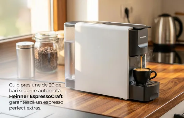Espressor cu Capsule HEINNER EspressoCraft HEMC-DD20WHBK Alb și Negru - imagine 5