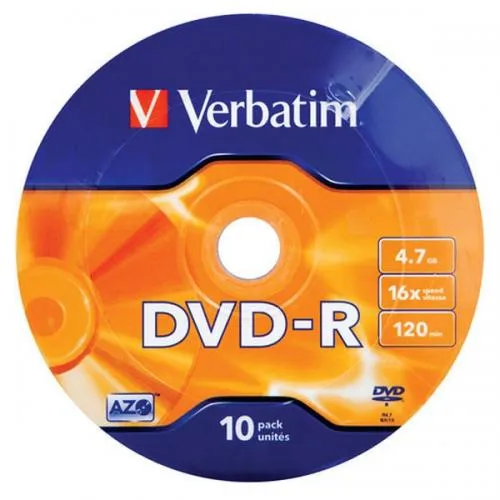 Disc DVD-R VERBATIM 43729 4.7GB 16x 10 Bucăți