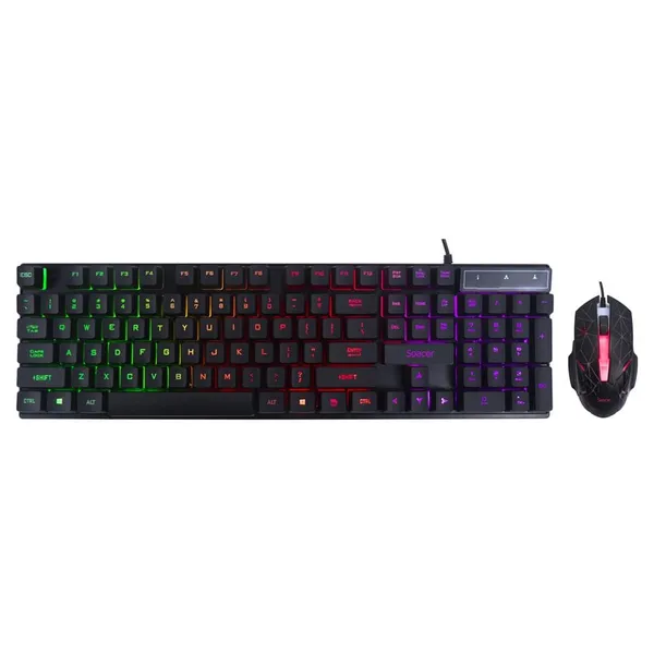 Kit Gaming Tastatură și Mouse SPACER SP-GK-01 Cu Fir Negru - imagine 6