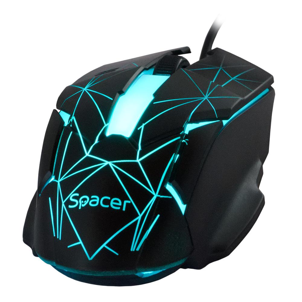 Kit Gaming Tastatură și Mouse SPACER SP-GK-01 Cu Fir Negru - imagine 4