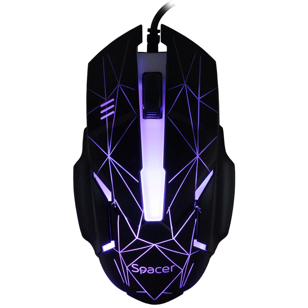 Kit Gaming Tastatură și Mouse SPACER SP-GK-01 Cu Fir Negru - imagine 5