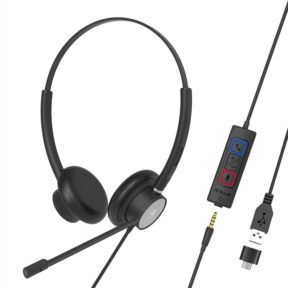 Casti TELLUR Voice 420 Head-Band Cu Fir Negru TLL411006