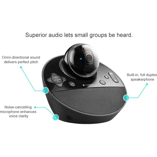 Webcam LOGITECH BCC950 Full HD 1080p cu Microfon Negru - imagine 6