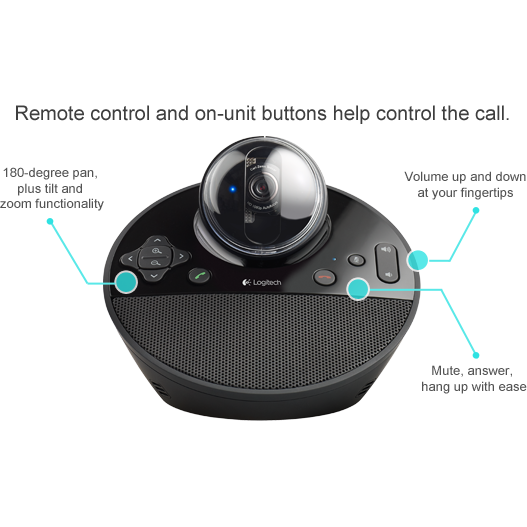 Webcam LOGITECH BCC950 Full HD 1080p cu Microfon Negru - imagine 7