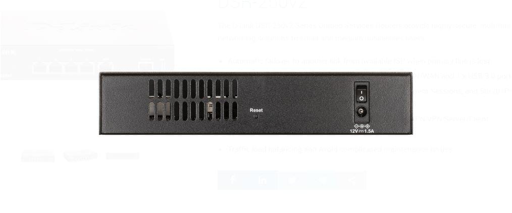 Router VPN D-LINK DSR-250v2 Gigabit 5 Porturi
