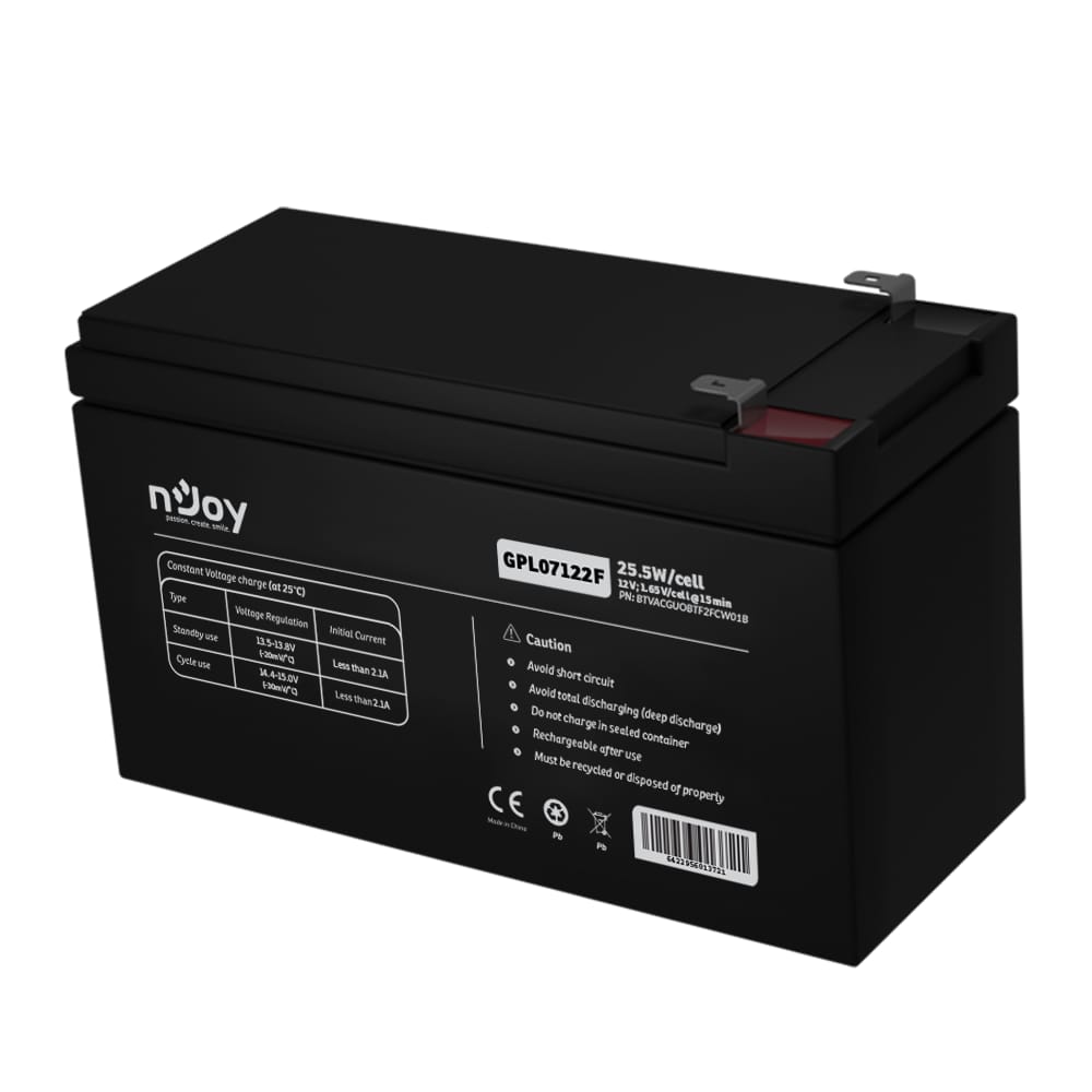 Acumulator NJOY GPL07122F 12V VRLA Negru