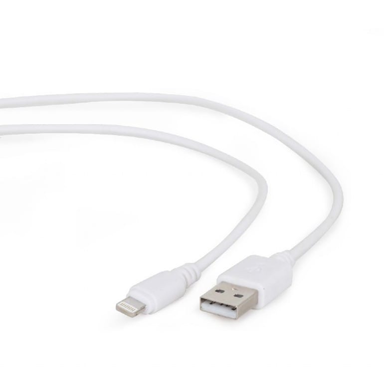 Cablu Date GEMBIRD USB 2.0 Lightning 1m Alb CC-USB2-AMLM-W-1M