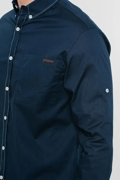 Cămașă Casual Bărbați Dark Navy L - imagine 6
