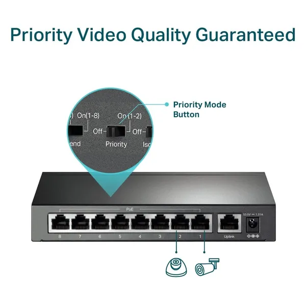 Switch TP-LINK TL-SF1009P 9 Porturi 10/100 Mbps PoE - imagine 7