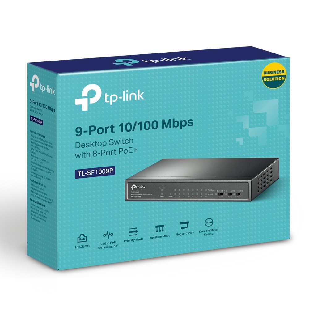 Switch TP-LINK TL-SF1009P 9 Porturi 10/100 Mbps PoE - imagine 8