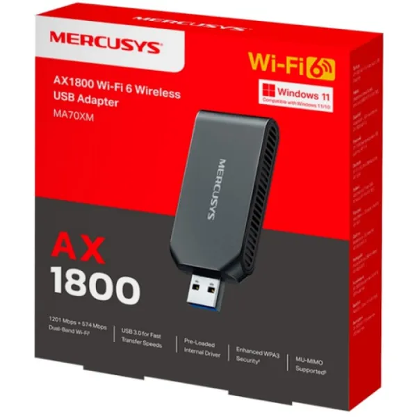Adaptor Wi-Fi MERCUYS AX1800 USB 3.0 - imagine 13