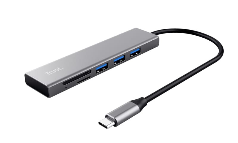 Hub TRUST Halyx Cardreader 3 Porturi USB 3.2 Gri TR-24191
