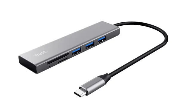 Hub USB TRUST Halyx Cardreader 3 Porturi USB 3.2 Gri TR-24191