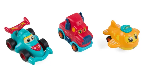 Set 3 Vehicule prin Inerție MOMKI Diverse Modele și Culori - imagine 3