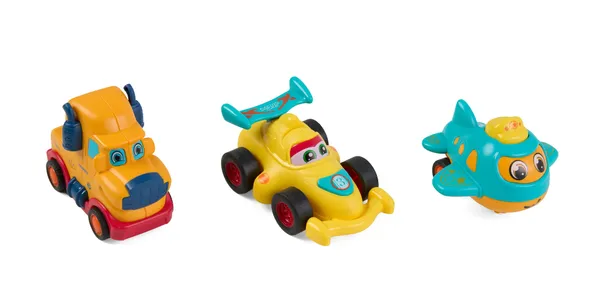Set 3 Vehicule prin Inerție MOMKI Diverse Modele și Culori - imagine 5
