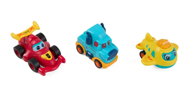 Set 3 Vehicule prin Inerție MOMKI Diverse Modele și Culori - imagine 6
