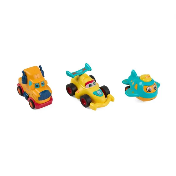 Set 3 Vehicule prin Inerție MOMKI Diverse Modele și Culori - imagine 7