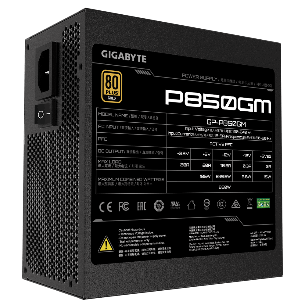 Sursă PC GIGABYTE GP-P850GM 850W Modulară 80 Plus Gold - imagine 3