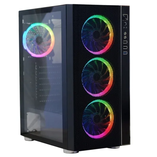 Carcasă PC SPACER Rainbow ATX Negru SPCS-GC-RAINBOW