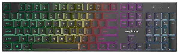 Tastatură SERIOUX SKB709RGB USB 104 Taste RGB Negru - imagine 5