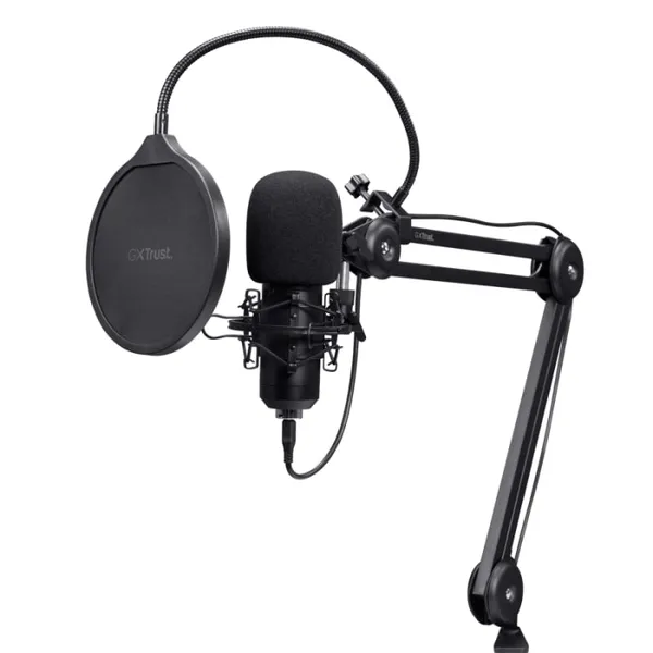 Microfon TRUST GXT 270 Emita II+ Condenser USB Negru TR-25770