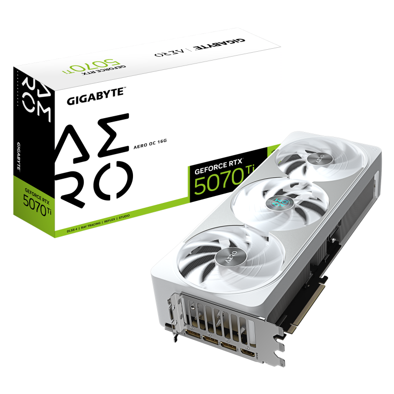 Placă Video GIGABYTE NVIDIA GeForce RTX 5070 Ti AERO OC 16GB GDDR7