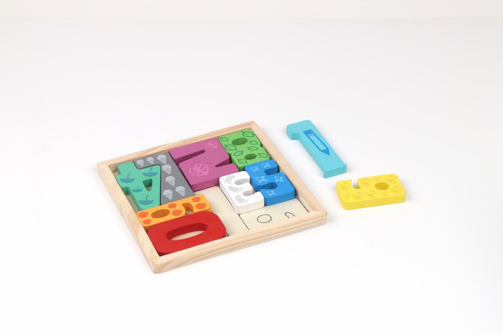 Puzzle din Lemn MOMKI Cu Numere 12 Piese
