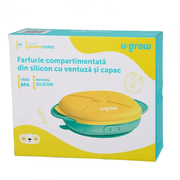 Farfurie U-GROW Silicon cu Capac Galbenă UG-239YE - imagine 4