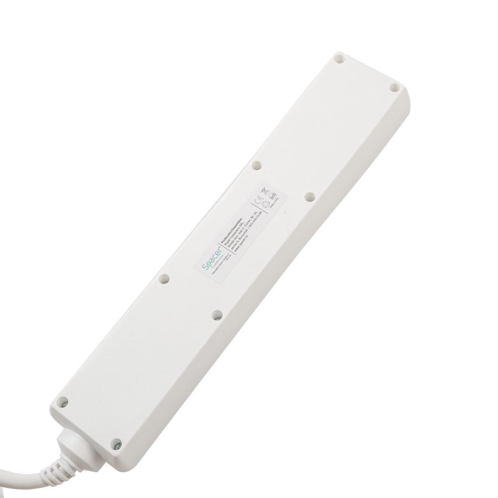 Prelungitor SPACER PP-5-30 5 Prize Schuko 2xUSB 3m Alb - imagine 3