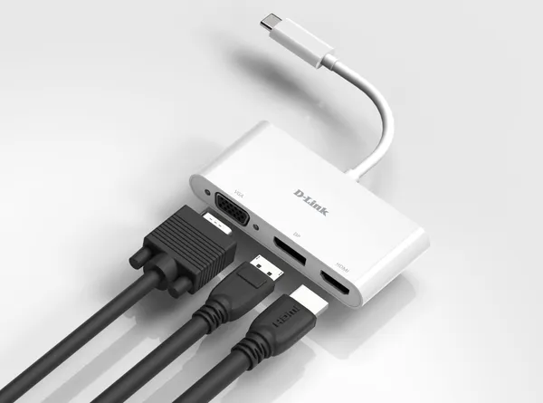 Hub USB D-LINK DUB-V310 3-in-1 USB-C HDMI VGA DisplayPort - imagine 3