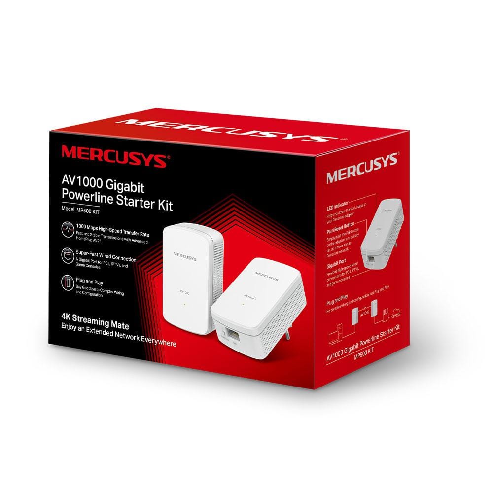 Kit Powerline MERCUSYS MP500 AV1000 Gigabit Alb
