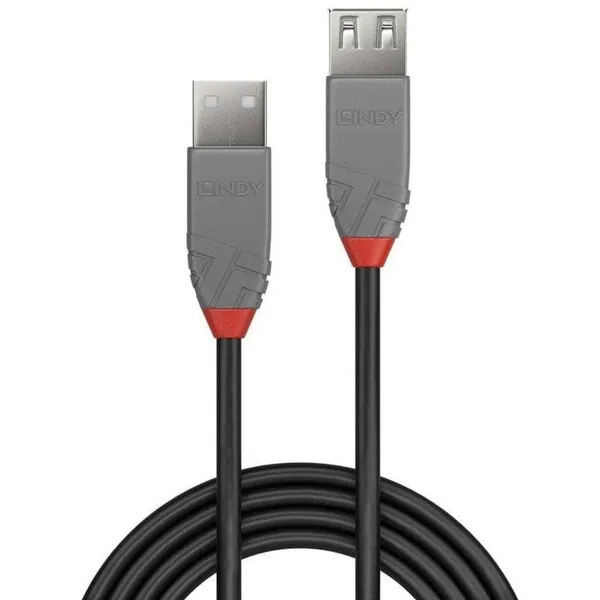 Cablu Extensie LINDY USB 2.0 Type A 5m Antracit LY-36705 - imagine 2