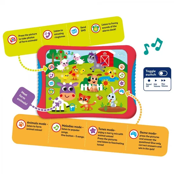 Jucărie Interactivă KIDS HITS Prima Mea Tabletă Viața la Fermă - imagine 3