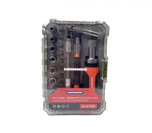 Set Șurubelniță HEINNER cu Clichet 35 Piese PCSS019