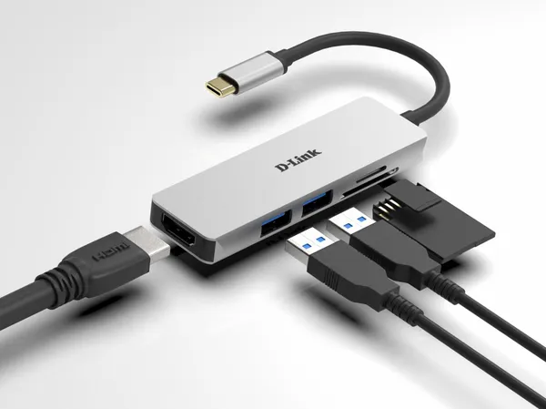 Hub USB D-LINK DUB-M530 5-in-1 USB-C Gri - imagine 8