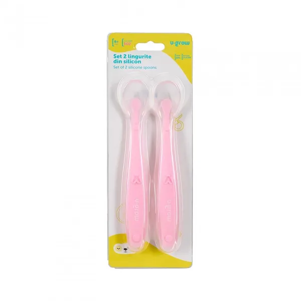 Set 2 Lingurițe Silicon U-GROW Roz - imagine 3