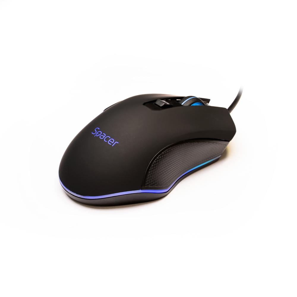 Mouse Gaming SPACER SP-GM-01 USB Negru 7200 DPI - imagine 3