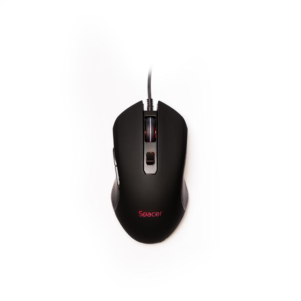 Mouse Gaming SPACER SP-GM-01 USB Negru 7200 DPI - imagine 2