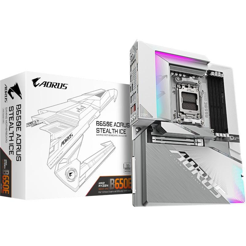 Placă de bază GIGABYTE B650E AORUS STEALTH ICE AM5 Alb