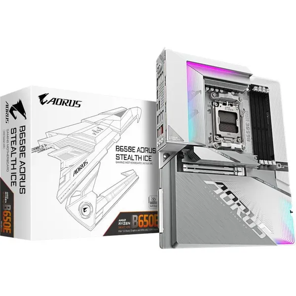 Placă de bază GIGABYTE B650E AORUS STEALTH ICE AM5 Alb